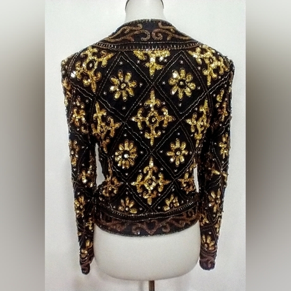 VINTAGE SCALA SEQUINED AND BEADED JACKET - Picture 4 of 9